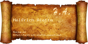 Helfrich Aletta névjegykártya