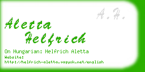aletta helfrich business card